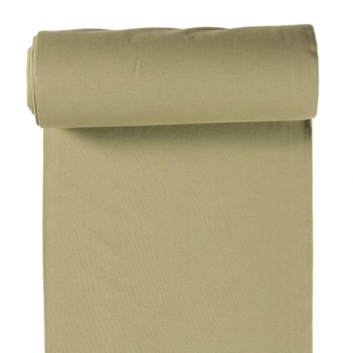 Bündchen Meterware glatt - Bündchenstoff Uni - Schlauchware meliert - Bündchenware - Strickschlauch ÖkoTex 100 Klasse 1 * 25 cm x 70 cm (35 cm im Schlauch), Farbe: 027 olive von Generisch