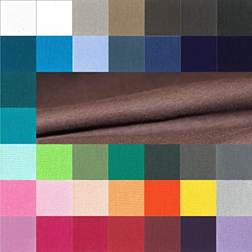 Bündchen Meterware glatt - Bündchenstoff Uni - Schlauchware meliert - Bündchenware - Strickschlauch ÖkoTex 100 Klasse 1 * 25 cm x 70 cm (35 cm im Schlauch), Farbe: 055 dunkelbraun von Generisch