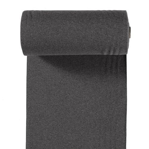 Bündchen Meterware meliert - Bündchenstoff Uni glatt - Schlauchware Melange - Öko-Tex 100 P.kl. 1 - Bündchenware Strick *25 cm x 70 cm (35 cm im Schlauch), Farbe: 023-063 grau mel. von Generisch