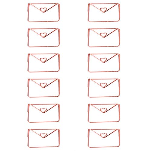 Büroklammern-Halter, niedliche Briefform, Büroklammern, Metall, Schule, Büro, Schreibwaren, Dokumente, Foto-Klemmen, verschiedene Farben, mittlere Haltbarkeit, 12 Stück Büroklammern-Halter, niedliche Briefform, Büroklammern, Metall, Schule, Büro, Schreibwaren, Dokumente, Foto-Klemmen, verschiedene Farben, mittlere Haltbarkeit, 12 Stück von Generisch