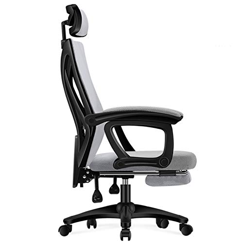 Bürostuhl mit hoher Rückenlehne, Netzstoff, mit Armlehnen und verstellbarer Kopfstütze, bequem zu liegen, mit Fußstütze, Gaming-Sitze, Traglast 150 kg von Generisch