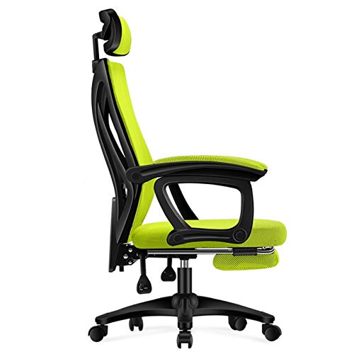 Bürostuhl mit hoher Rückenlehne, Netzstoff, mit Armlehnen und verstellbarer Kopfstütze, bequem zu liegen, mit Fußstütze, Gaming-Sitze, Traglast 150 kg von Generisch