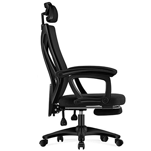Bürostuhl mit hoher Rückenlehne, Netzstoff, mit Armlehnen und verstellbarer Kopfstütze, bequem zu liegen, mit Fußstütze, Gaming-Sitze, Traglast 150 kg von Generisch