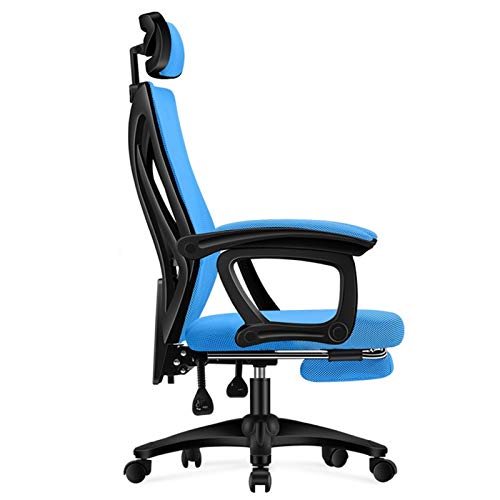 Bürostuhl mit hoher Rückenlehne, Netzstoff, mit Armlehnen und verstellbarer Kopfstütze, bequem zu liegen, mit Fußstütze, Gaming-Sitze, Traglast 150 kg von Generisch