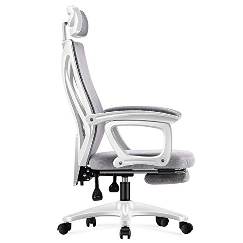 Bürostuhl mit hoher Rückenlehne, Netzstoff, mit Armlehnen und verstellbarer Kopfstütze, bequem zu liegen, mit Fußstütze, Gaming-Sitze, Traglast 150 kg von Generisch
