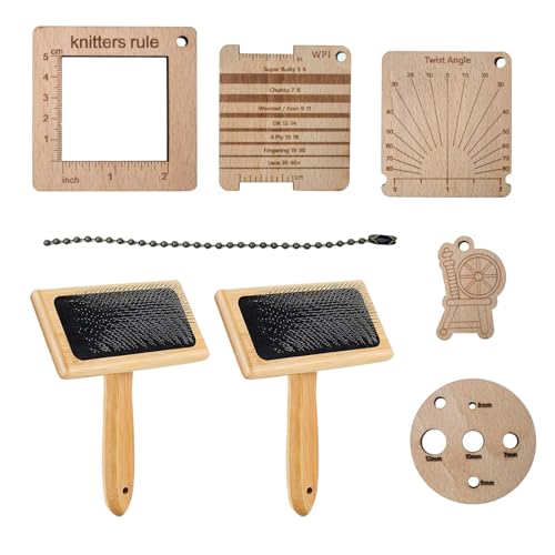 Bürstenset für Wollmischung - glatte Wolle Cara in Flocke | Rustosa Kabelbürste Wooll Belling Board für Cat Chaton | PINC Set von Generisch