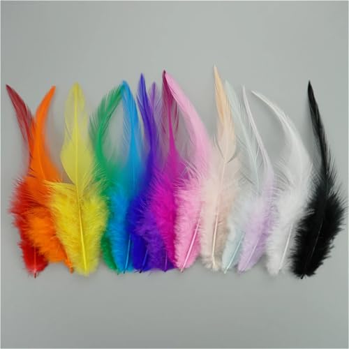 Bunte, gefärbte lange Federn, 10–15 cm, Großpackung für Handarbeit, Handwerk und DIY Traumfänger, Schmuckherstellung von Generisch