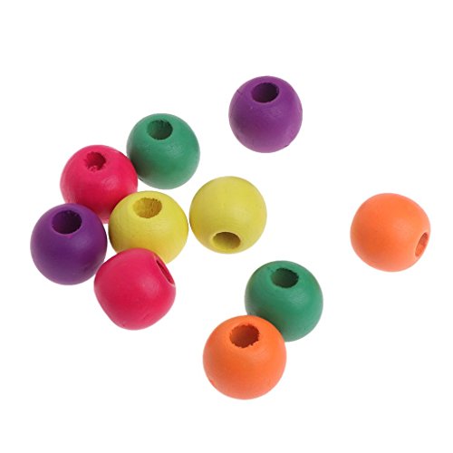 Bunte Holzperlen für Haustiere, Vögel, Spielzeug, Papageien, Spielen und Kauen, DIY-Spielzeug, kreative und exquisite Verarbeitung, 20 mm, 10 Stück von Generisch