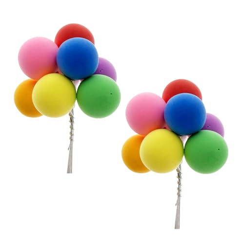 Bunte Luftballon, DIY Szenen Foto Requisiten Kuchen Topper Kit Ballon Happy Jungen Mädchen Kind Geburtstag Party Supplies für Geburtstag Baby Shower Hochzeit Party Kuchen Dekorationen (16 PCS) von Generisch