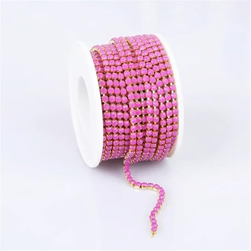 Bunte Strassverzierung, Goldkette, Bekleidung, Strassband für DIY-Zubehör, 2 mm/3 mm, Goldviolett, SS12 (3 mm), 4,5 m von Generisch