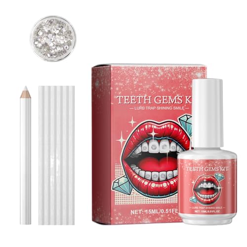 Bunte Zähnedekoration | Edelsteine Set | Abnehmbarer Zähneschmuck Kit Trendy | Aufkleber Strasssteine für Lächeln glänzender Abend Hip Hop Männer von Generisch