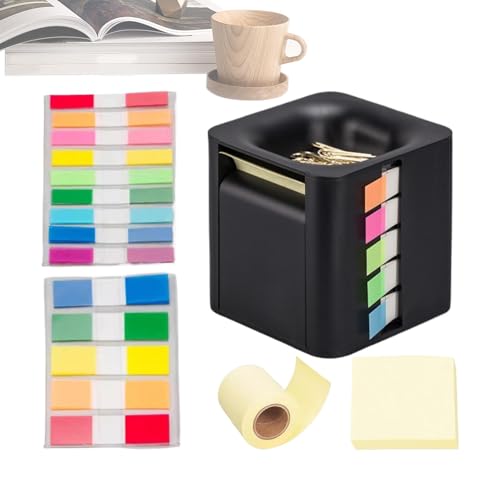 Bunter Haftnotizen-Halter, Würfel, 4-in-1-Pop-Up-Notizspender mit Indexaufklebern, praktischer Notizblockhalter zum Organisieren von Notizen, perfektes Desktop-Zubehör für effizientes Arbeiten von Generisch