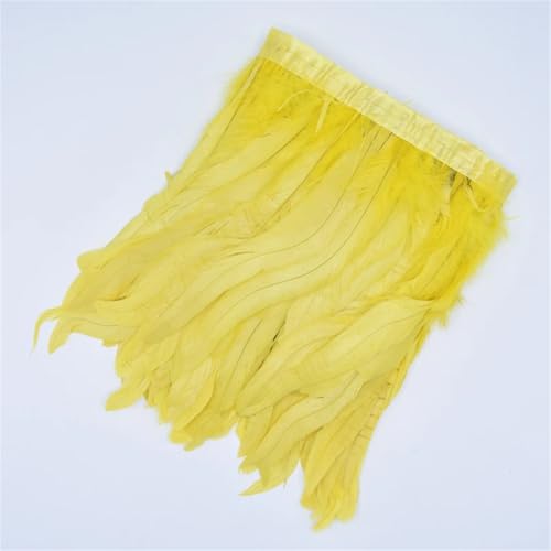 Buntes Federband auf Band, Federn zum Basteln, Nähen, Dekoration, Gelb, 25–30 cm, 2 m Buntes Federband auf Band, Federn zum Basteln, Nähen, Dekoration, Gelb, 25–30 cm, 2 m von Generisch
