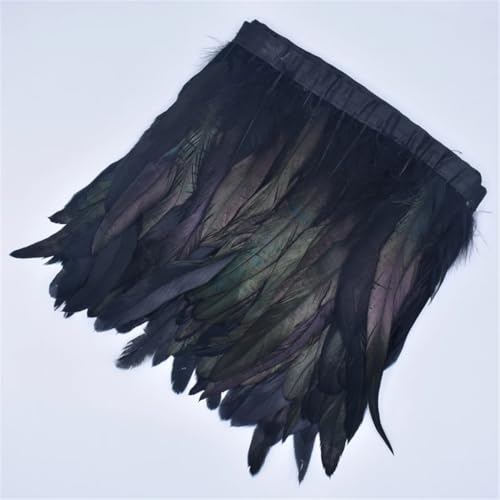 Buntes Federband auf Band, Federn zum Basteln, Nähen, Dekoration, Schwarz, 25–30 cm, 2 m Buntes Federband auf Band, Federn zum Basteln, Nähen, Dekoration, Schwarz, 25–30 cm, 2 m von Generisch