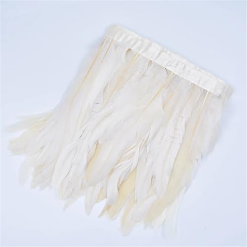 Buntes Federband auf Band, Federn zum Basteln, Nähen, Dekoration, Weiß, 15–20 cm, 2 m Buntes Federband auf Band, Federn zum Basteln, Nähen, Dekoration, Weiß, 15–20 cm, 2 m von Generisch