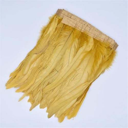 Buntes Federband auf Band, Federn zum Basteln, Nähen, Dekoration, goldfarben, 25–30 cm, 2 m Buntes Federband auf Band, Federn zum Basteln, Nähen, Dekoration, goldfarben, 25–30 cm, 2 m von Generisch