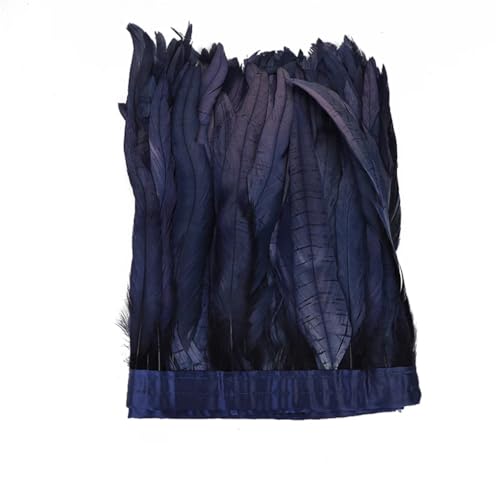 Buntes Federband für Bastelarbeiten, Basteln, Hochzeitskleid, Nähen, Basteln, Dekoration, Marineblau, 20–25 cm von Generisch