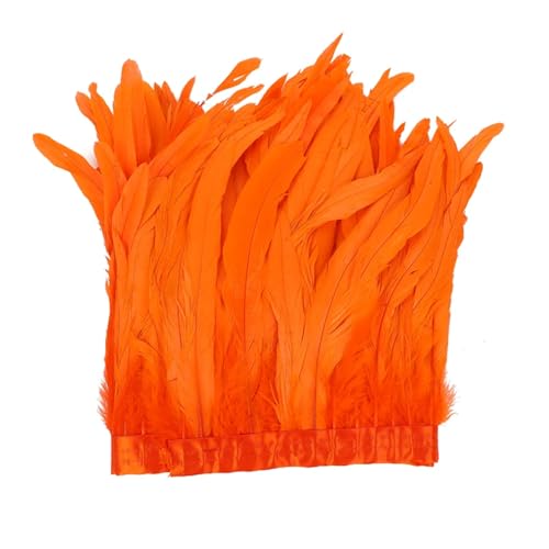 Buntes Federband für Bastelarbeiten, Basteln, Hochzeitskleid, Nähen, Basteln, Dekoration, Orange, 20–25 cm, 2 m Buntes Federband für Bastelarbeiten, Basteln, Hochzeitskleid, Nähen, Basteln, Dekoration, Orange, 20–25 cm, 2 m von Generisch
