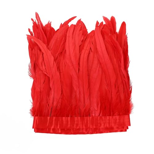 Buntes Federband für Bastelarbeiten, Basteln, Hochzeitskleid, Nähen, Basteln, Dekoration, Rot, 25–30 cm, 2 m Buntes Federband für Bastelarbeiten, Basteln, Hochzeitskleid, Nähen, Basteln, Dekoration, Rot, 25–30 cm, 2 m von Generisch