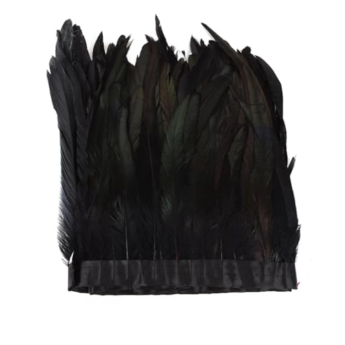 Buntes Federband für Bastelarbeiten, Basteln, Hochzeitskleid, Nähen, Basteln, Dekoration, Schwarz, 20–25 cm, 2 m Buntes Federband für Bastelarbeiten, Basteln, Hochzeitskleid, Nähen, Basteln, Dekoration, Schwarz, 20–25 cm, 2 m von Generisch
