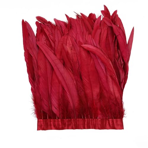Buntes Federband für Bastelarbeiten, Basteln, Hochzeitskleid, Nähen, Basteln, Dekoration, Weinrot, 15–20 cm, 2 m Buntes Federband für Bastelarbeiten, Basteln, Hochzeitskleid, Nähen, Basteln, Dekoration, Weinrot, 15–20 cm, 2 m von Generisch