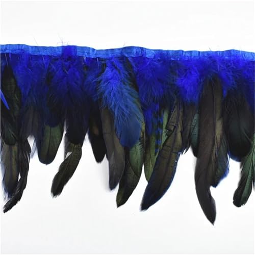 Buntes langes Feder-Fransenband auf Klebeband, 13–18 cm breit, ein nähbares Band zum Verzieren von Kleidung und Dekorationen von Generisch