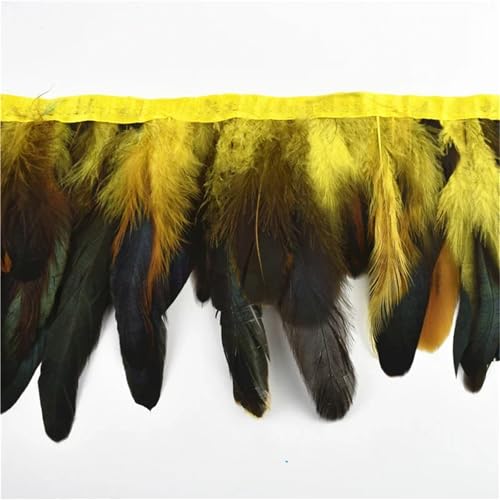 Buntes langes Feder-Fransenband auf Klebeband, 13–18 cm breit, ein nähbares Band zum Verzieren von Kleidung und Dekorationen von Generisch