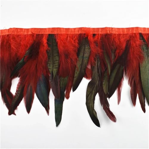 Buntes langes Federband mit Fransen auf Band, 13–18 cm breit, ein nähbares Band zum Verzieren von Kleidung und Dekorationen Buntes langes Federband mit Fransen auf Band, 13–18 cm breit, ein nähbares Band zum Verzieren von Kleidung und Dekorationen von Generisch