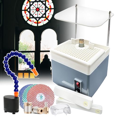 Buntglasschleifer mit mehreren Bits und Körnungsscheiben für DIY Formen und Glätten von Kanten Buntglasschleifer mit mehreren Bits und Körnungsscheiben für DIY Formen und Glätten von Kanten von Generisch