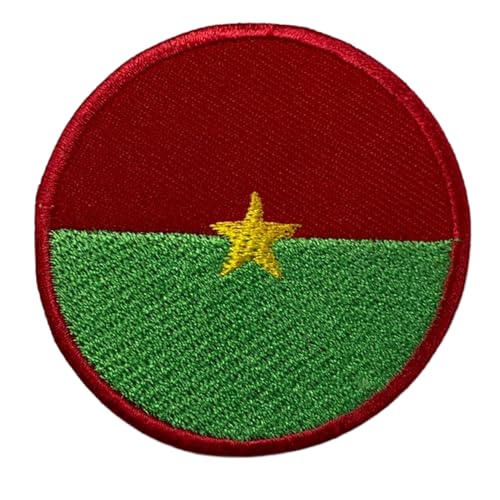 Burkina Faso Flagge Patch Rund - 6cm Besticktes Bügelbild / Aufbügler - Taktisches Militär Emblem für Jacken, Rucksäcke, Hüte, Westen & Kleidung - Kreisförmige Nationalflagge Patch Burkina Faso Flagge Patch Rund - 6cm Besticktes Bügelbild / Aufbügler - Taktisches Militär Emblem für Jacken, Rucksäcke, Hüte, Westen & Kleidung - Kreisförmige Nationalflagge Patch von Generisch