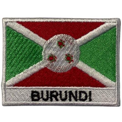 Burundi bestickte Flagge mit Namen Patch Aufbügeln/Aufnähen Abzeichen Nationalsymbol Militär Patch für Kleidung Rucksäcke Kappen von Generisch