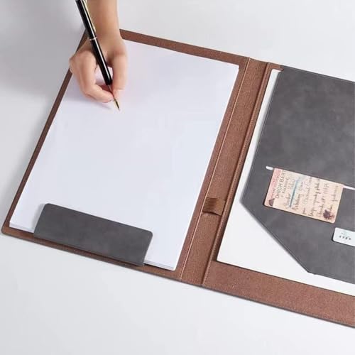 Business Portfolio Organizer, A4 Lebenslaufmappe mit Magnetverschluss, Büroklammer und Schreibblock für Arbeit und Schule, Schwarz von Generisch