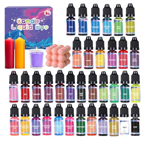 Candle Making Dye Colors, Soy Wax Pigment Liquid, 18 Or 24 Color Set, Candle Coloring, For Lip Gloss, Epoxy Resin & Nail Polish, Vibrant Pigments, Easy To Use & Blend: Candle Making Dye Colors, Soy Wax Pigment Liquid, 18 Or 24 Color Set, Candle Coloring, For Lip Gloss, Epoxy Resin & Nail Polish, Vibrant Pigments, Easy To Use & Blend: von Generisch