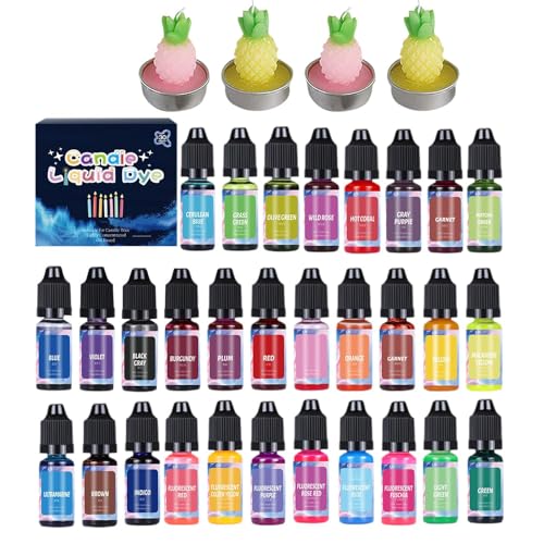 Candle Making Dye Colors-Anfänger von Kerzenwachs, leicht zu bedienende Kerzenwachsfarbstoff | Kerzenfarbe Farbstoff Soja -Wachsfarbstoffen, hohe Konzentration Kerzenfarbe Farbstoff, 18 oder 24 Farben von Generisch