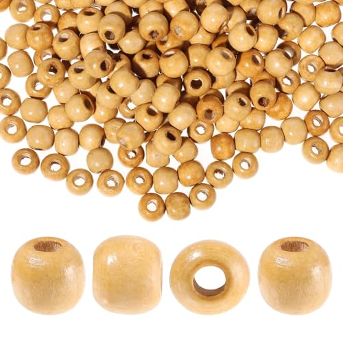 Canollo Holzperlen zum Auffädeln, 100 Stück Holzkugeln mit Loch, Holzperlen 10mm, Perlen zum Basteln, Natürliche Runde Holzkugeln Set, Perlen Holz, Holzkugel für DIY Armband Herstellung(Hellbraun) von Generisch