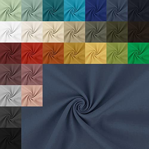 Canvas stabiler Stoff Meterware - reißfester Taschenstoff - schwerer Baumwollstoff - Baumwolle Uni - Trachtenstoff - Panama - 50 x 150 cm, Farbe: 006 jeans von ADBARKOP