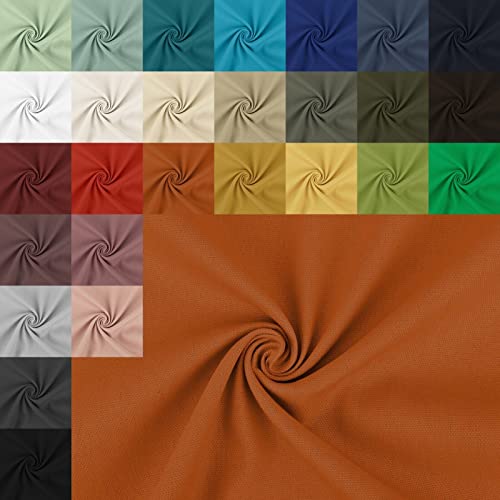 Canvas stabiler Stoff Meterware - reißfester Taschenstoff - schwerer Baumwollstoff - Baumwolle Uni - Trachtenstoff - Panama - 50 x 150 cm, Farbe: 036 orange von ADBARKOP