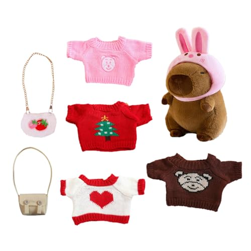 Capybara Plüsch Mit Kleidung, Weicher Tierarmen Puppe | Süße Capybara -Stofftier -Dress -Up Plüsch Mit Pullover Für Der Capybara-Plüsch Mit Kleidung Besteht Aus Weichen, Sicheren Materialien, D Capybara Plüsch Mit Kleidung, Weicher Tierarmen Puppe | Süße Capybara -Stofftier -Dress -Up Plüsch Mit Pullover Für Der Capybara-Plüsch Mit Kleidung Besteht Aus Weichen, Sicheren Materialien, D von Generisch