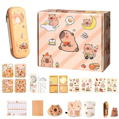 Capybara Schreibwaren | Ästhetische Kapuzineräffchen Stiftebox,Schulbedarf Niedliche Schreibwaren Für Kinder Enthält Bleistifte Notizbücher Haftnotizen Aufkleber Und Mehr Capybara Schreibwaren | Ästhetische Kapuzineräffchen Stiftebox,Schulbedarf Niedliche Schreibwaren Für Kinder Enthält Bleistifte Notizbücher Haftnotizen Aufkleber Und Mehr von Generisch