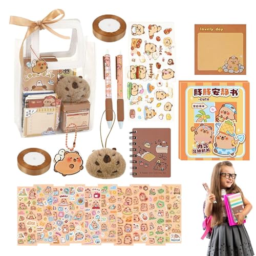 Capybara Schreibwaren – niedliche Capybara-Bleistifte, Haftnotizen, Schreibtisch-Ornament, Kinder-Schulzubehör, Rucksack-Anhänger, Schulnotizblock für Kinder, lustiger Tier-Bürobedarf, Capybara für Capybara Schreibwaren – niedliche Capybara-Bleistifte, Haftnotizen, Schreibtisch-Ornament, Kinder-Schulzubehör, Rucksack-Anhänger, Schulnotizblock für Kinder, lustiger Tier-Bürobedarf, Capybara für von Generisch