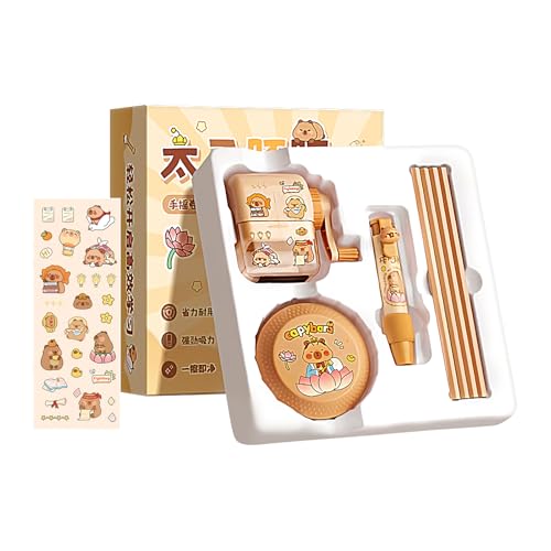 Capybara Stationery Set, Cartoon -Themen -Ästhetik -Briefpapier Set für Kid, Capybara Box Se-t enthält Bleistiftschärfer, elektrische Staubsaugerin, Radiergummi, Stifte für Kinder Teen Jung-en Mädchen Capybara Stationery Set, Cartoon -Themen -Ästhetik -Briefpapier Set für Kid, Capybara Box Se-t enthält Bleistiftschärfer, elektrische Staubsaugerin, Radiergummi, Stifte für Kinder Teen Jung-en Mädchen von Generisch