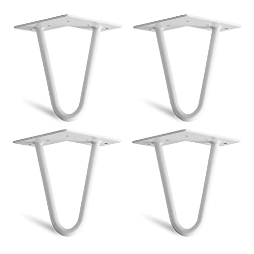 Case-Pack Weiße Haarnadel-Tischbeine, 60 cm, Möbelbeine für Esstische, Couchtische, Schreibtische, moderner Industrie-Stil, stabile Stahl-Tischbeine für Schränke und Möbel Case-Pack Weiße Haarnadel-Tischbeine, 60 cm, Möbelbeine für Esstische, Couchtische, Schreibtische, moderner Industrie-Stil, stabile Stahl-Tischbeine für Schränke und Möbel von Generisch
