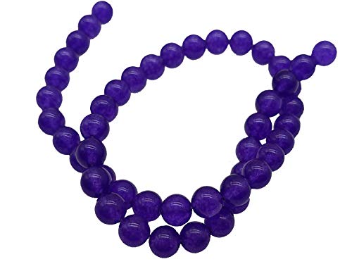 Chalcedon-Naturstein-Perlen, rund, glatt, für Schmuckherstellung, handgefertigt, 38,1 cm, 1 Strang pro Beutel (6 mm, 15 dunkelviolett) von Generisch