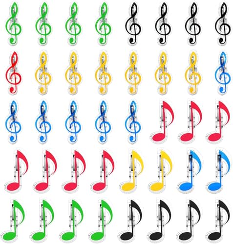 Charmante Noten-Clips – Notenschlüssel-Lesezeichen-Clips & Kunststoffnotenhalter, ideal für Notizbücher, Einladungen, Klavierunterricht und perfektes Geschenk für Musiker (40 Stück) von Generisch