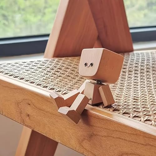 Charmante kleine Holzfigur, die mit 12 magnetischen Ausdrücken schwankt, Wackelnde Holzfigur, Lustige Schreibtisch-Ornamente, Armaturenbrettdekoration Handgefertigte Geschenke (Kein Ausdrücken) von Generisch