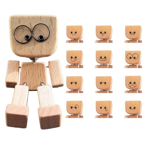 Charmante kleine Holzfigur, die mit 12 magnetischen Ausdrücken schwingt, lustige schüttelnde Füße, Holzfigur, niedliche Auto-Armaturenbrett-Desktop-Dekoration Charmante kleine Holzfigur, die mit 12 magnetischen Ausdrücken schwingt, lustige schüttelnde Füße, Holzfigur, niedliche Auto-Armaturenbrett-Desktop-Dekoration von Generisch
