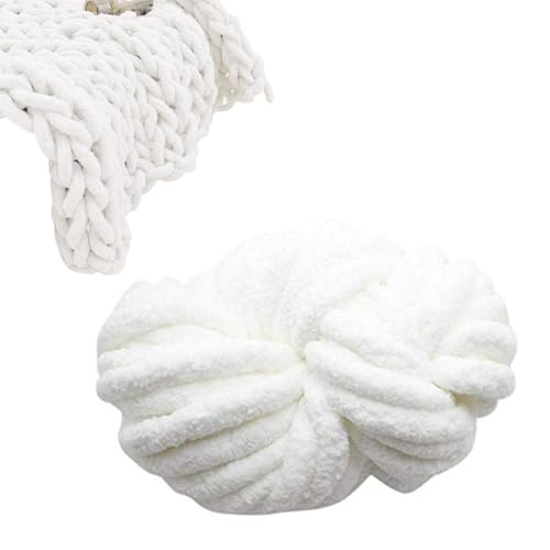 Chenille Chunky Wolle - Wolle Zum Häkeln | Weiche Chenille Wolle | Weiches Und Flauschiges Häkelgarn Für DIY-Projekte,Salbeigrünes Garn Zum Häkeln Kuscheliger Decken von Generisch