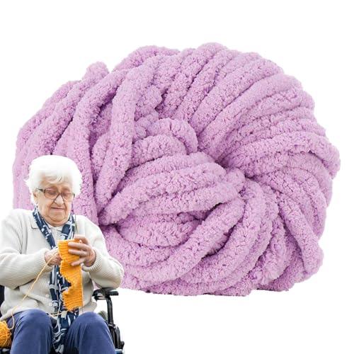 Chenille Garn | Chunky Wool | Chenillegarn Chunky | Chunky Wolle | Garn Grobstrick-Chenille-Garn, Plüschgarn Weiches, Garn Zum Häkeln, Dickes Garn Klobiges Chenille-garn Samtgarn Armstrickgarn von Generisch