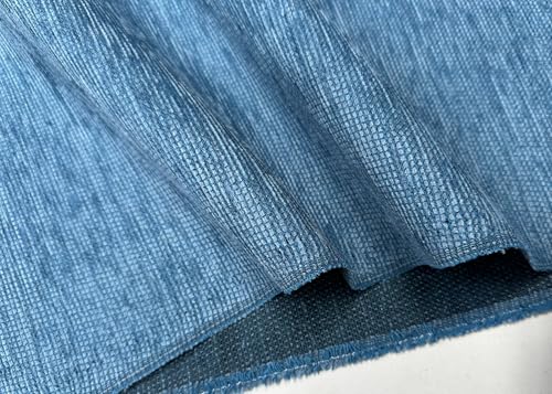 Chenille-Polsterstoff, einfarbig, für Sofas, Bett, Heimdekoration, Vorhänge, weiches Material, 140 cm breit (Meterware), Blau, 1 Meter von Generisch