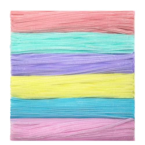 Chenille-Stiele, verdrehte Pfeifenreiniger, Plüschstab, Chenille-Stiele, Pfeifenreiniger, Bastelbedarf, bunt für Kinder von Generisch